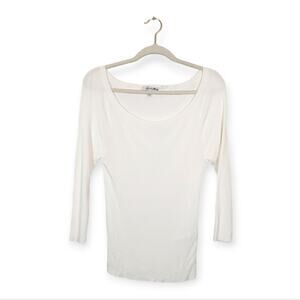 MaxMara White Rib Knit Viscose-Blend Blouse